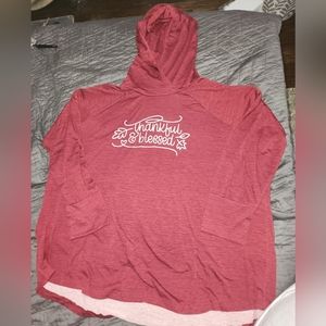 LuLaRoe Amber 3xl long sleeve hooded tshirt thankful and blessed